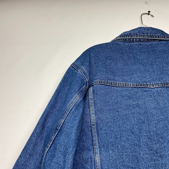 Bill Blass Cropped Jacket Women's XL Blue Denim 100% Cotton Pockets Button-Front - Picture 14 of 15